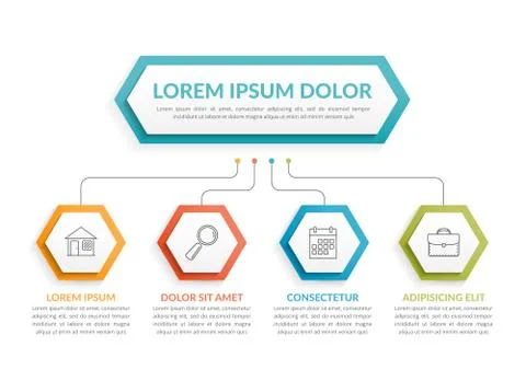 Infographic Template with 4 Steps Illustrazione stock