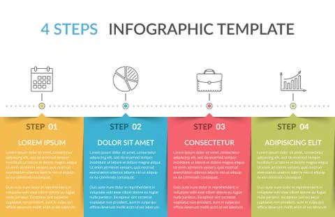 Infographic Template with 4 Steps 스톡 일러스트