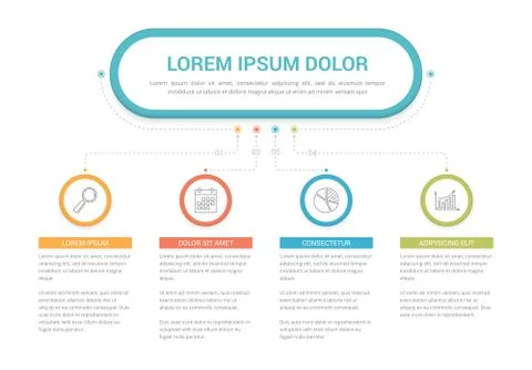 Infographic Template with 4 Steps Stock Illustration