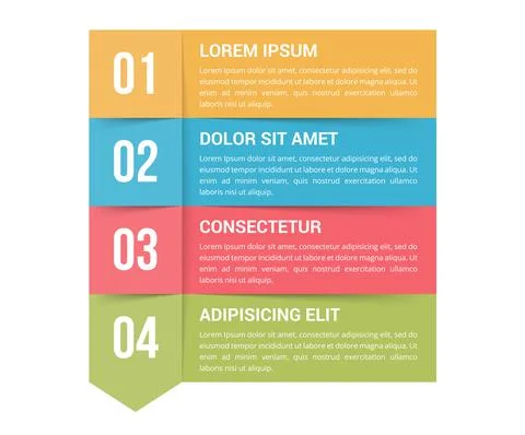 Infographic Template with 4 Steps Stock Illustration