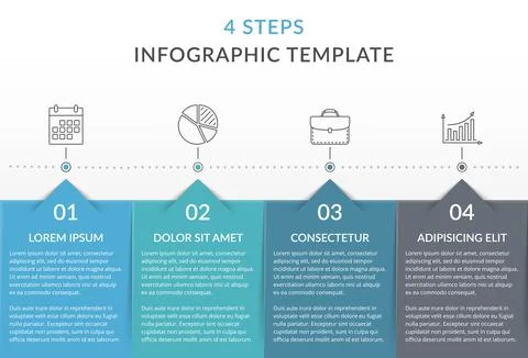Infographic Template with 4 Steps Stock Illustration