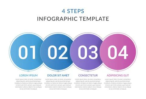 Infographic Template with 4 Steps Stock Illustration