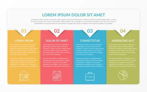 Infographic Template with 4 Steps Stock Illustration