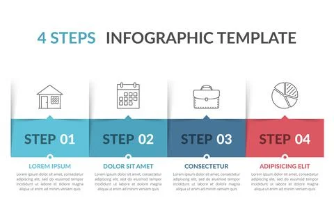 Infographic Template with 4 Steps Stock Illustration