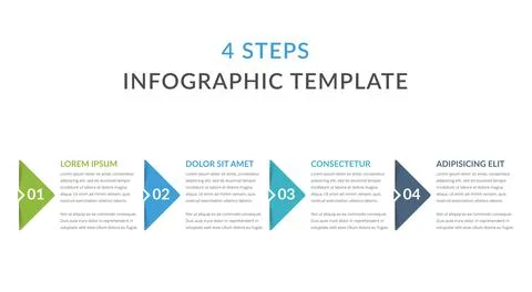 Infographic Template with 4 Steps Stock Illustration