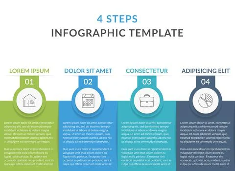 Infographic Template with 4 Steps Stock Illustration