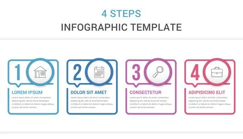Infographic Template with 4 Steps Stock Illustration