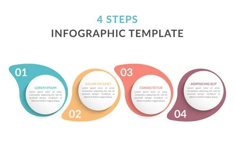 Infographic Template with 4 Steps Stock Illustration