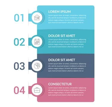 Infographic Template with 4 Steps Stock Illustration