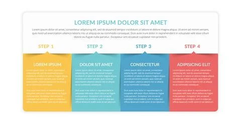 Infographic Template with 4 Steps Illustrazione stock