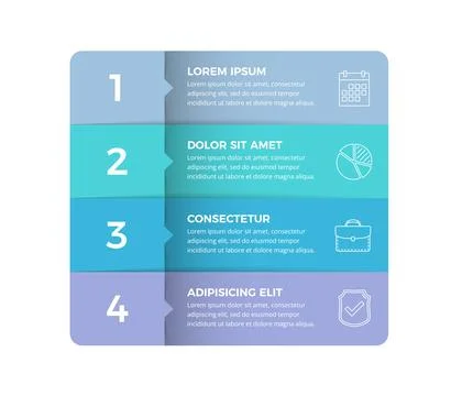 Infographic Template with 4 Steps Illustrazione stock