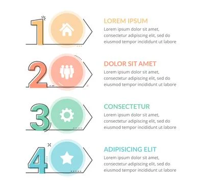 Infographic Template with 4 Steps Stock Illustration