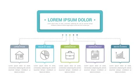 Infographic Template with 5 Elements イラスト素材