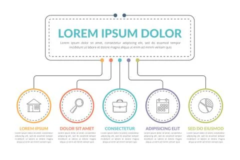 Infographic Template with 5 Steps Stock Illustration