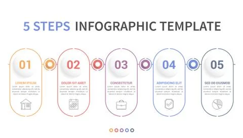 Infographic Template with 5 Steps Stock Illustration