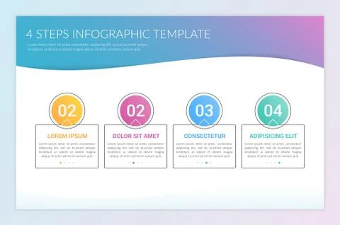 Infographic Template with 5 Steps 스톡 일러스트