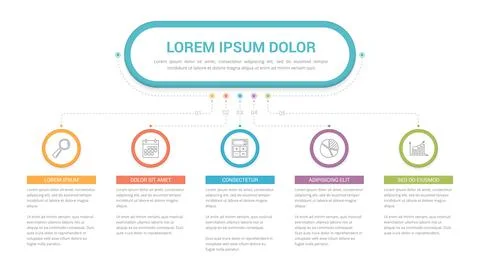 Infographic Template with 5 Steps Illustrazione stock