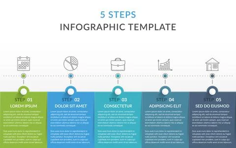 Infographic Template with 5 Steps イラスト素材