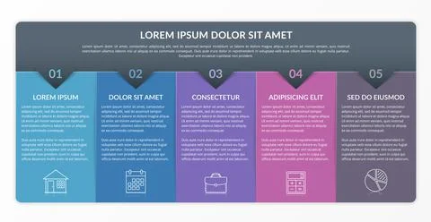Infographic Template with 5 Steps Stockillustratie
