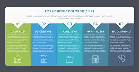 Infographic Template with 5 Steps Stockillustratie