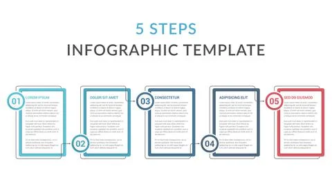 Infographic Template with 5 Steps Illustrazione stock