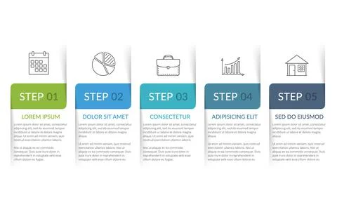 Infographic Template with 5 Steps Stock Illustration