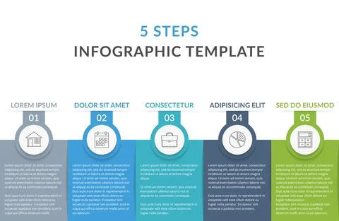 Infographic Template with 5 Steps Stockillustratie