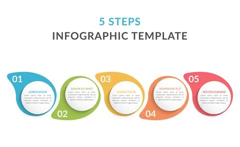 Infographic Template with 5 Steps 스톡 일러스트