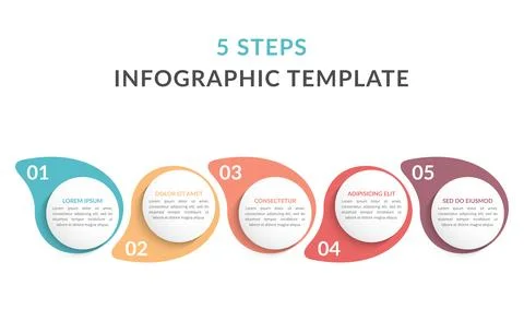 Infographic Template with 5 Steps Stock Illustration