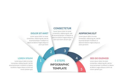 Infographic Template with 5 Steps Illustrazione stock