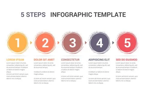 Infographic Template with 5 Steps Illustrazione stock