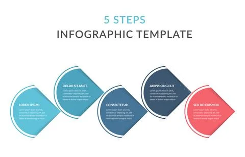 Infographic Template with 5 Steps 스톡 일러스트