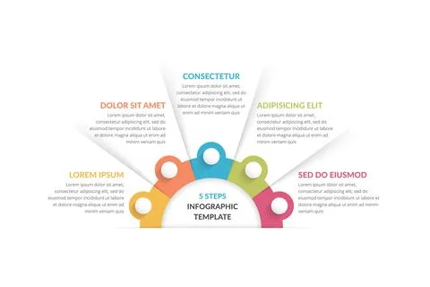 Infographic Template with 5 Steps Illustrazione stock