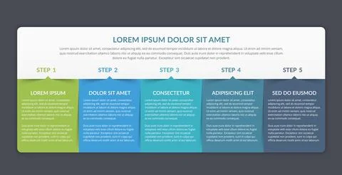 Infographic Template with 5 Steps Stock Illustration