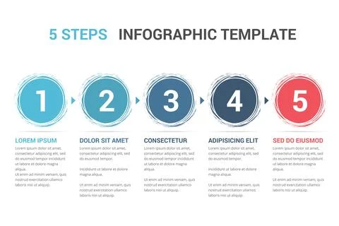 Infographic Template with 5 Steps Illustrazione stock