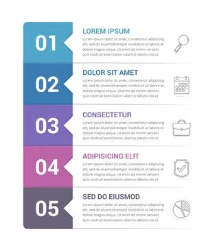 Infographic Template with 5 Steps Stock Illustration