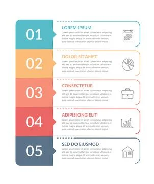 Infographic Template with 5 Steps Illustrazione stock