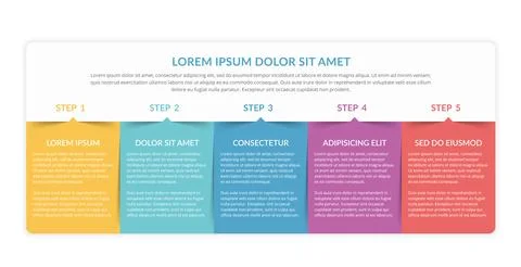 Infographic Template with 5 Steps Stock Illustration