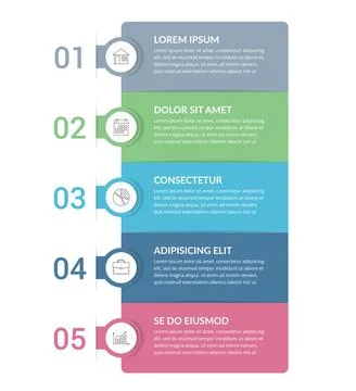 Infographic Template with 5 Steps Stock Illustration
