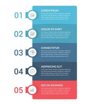 Infographic Template with 5 Steps 스톡 일러스트