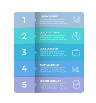 Infographic Template with 5 Steps イラスト素材