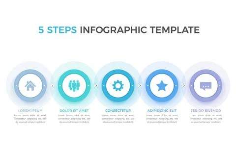 Infographic Template with 5 Steps Illustrazione stock