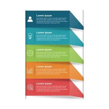 Infographic template with 5 steps, workflow, process chartWeb Stock Illustration