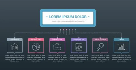 Infographic Template with 6 Elements イラスト素材
