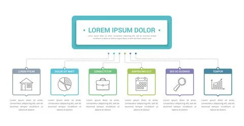 Infographic Template with 6 Elements Stock Illustration