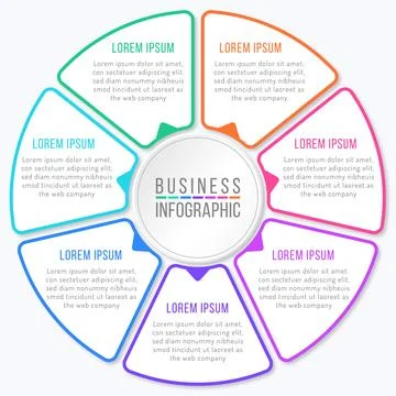 Infographic template 7 steps or options Иллюстрация