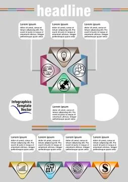 Infographic template, abstract data visualization vector with icons and copy  イラスト素材