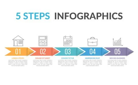 Infographic Template with Arrows Stock Illustration