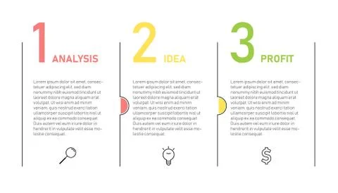 Infographic template for business presentation. Thin line design with numbers 3 스톡 일러스트