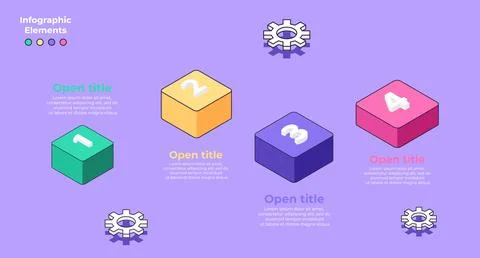 Infographic template. Business process chart infographics with 4 step 스톡 일러스트